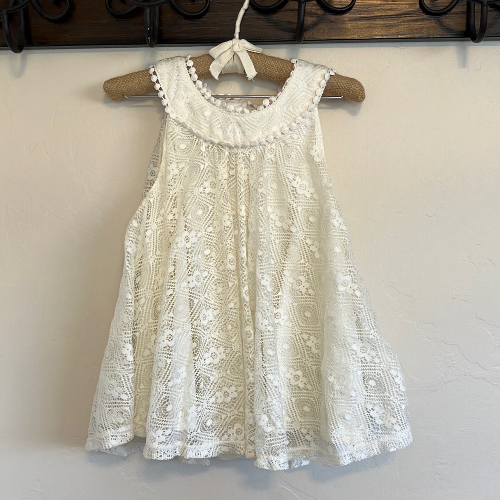 Piper Cream Lace Tank Shirt, Size Sm 6/6X.